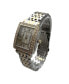 Rose Gold Square and Rhinestones Metal Band Women Watch