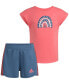 ფოტო #5 პროდუქტის Little & Toddler Girls Graphic T-Shirt & Mesh Shorts, 2 Piece Set