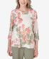 Фото #1 товара Women's Tuscan Sunset Keyhole Neck Floral Textured Top