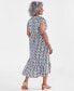 Фото #4 товара Plus Size Split-Neck Tiered Dress, Created for Macy's