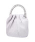 Фото #3 товара Crystal Handle Satin Pouch Bag