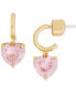 ფოტო #1 პროდუქტის Gold-Tone Heart Charm Huggie Hoop Earrings