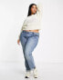 Vila Curve lattice knit jumper in cream