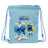 Фото #1 товара Сумка-рюкзак на веревках Los Pitufos Синий Небесный синий 26 x 34 x 1 cm