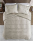 Фото #3 товара CLOSEOUT! Maddox 3 Piece Striated Cationic Dyed Oversized Duvet Cover Set with Pleats, King/California King