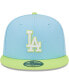 Фото #3 товара Men's Light Blue, Neon Green Los Angeles Dodgers Spring Color Two-Tone 59FIFTY Fitted Hat