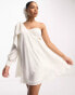 Фото #2 товара Forever New drape bow shoulder mini dress in ivory