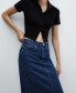 Фото #7 товара Women's Slit Denim Skirt