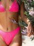 Фото #2 товара South Beach X Miss Molly crinkle triangle bikini top in pink