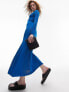 Фото #4 товара Topshop knitted bodice midi dress in blue