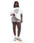 4th & Reckless Plus oversized catwalk polaroid t-shirt in white