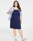 Фото #1 товара Trendy Plus Size Ponté-Knit Tank Dress, Created for Macy's