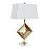 Фото #1 товара Настольная лампа DKD Home Decor Белый полиэстер Металл Стеклянный 220 V Позолоченный 60 W (43 x 25 x 75 cm)