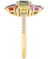 ფოტო #4 პროდუქტის EFFY® Multi-Sapphire (2-3/4 ct. t.w.) & Diamond (1/4 ct. t.w.) Flower Ring in 14k Gold