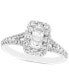 ფოტო #1 პროდუქტის Diamond Emerald-Shaped Halo Engagement Ring (1 ct. t.w.) in 14k White Gold