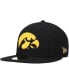 Фото #1 товара Men's Black Iowa Hawkeyes Logo Basic 59FIFTY Fitted Hat