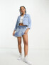 Фото #4 товара Hollister cropped denim jacket in mid wash blue