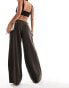 Фото #4 товара NA-KD x Claire Rose pleat detail trousers in brown