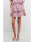 Фото #2 товара Women's Floral Tiered Mini Skirt