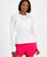 Women's Ruched-Back Thumb-Hole Long-Sleeve Top, Created for Macy's