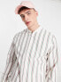 ASOS DESIGN smart co-ord bomber jacket with retro pink stripe in white