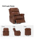 Chapas Transitional Wooden Upholstered Recliner with Metal Base