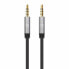 Manhattan Stereo Audio 3.5mm Cable - 3m - Male/Male - Slim Design - Black/Silver - Premium with 24 karat gold plated contacts and pure oxygen-free copper (OFC) wire - Lifetime Warranty - Polybag - 3.5mm - Male - 3.5mm - Male - 3 m - Black - Silver