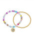Unwritten Multi Color Glass Beads Little Mermaid "Family is a Treasure" Beaded Stretch 2-Piece Set Bracelet