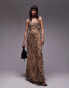 Фото #4 товара Topshop animal embellished maxi slip dress in brown