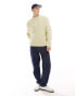 ASOS DESIGN relaxed slouchy crew neck cable knit jumper in white Бежевый, XS - Chest 36 - фото #3