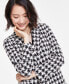 ფოტო #2 პროდუქტის Women's Houndstooth Notched Collar Blazer