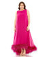 Фото #1 товара Plus Size High Neck Feather Hem Gown