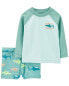 Фото #4 товара Baby 2-Piece Shark Rashguard Swim Set 24M