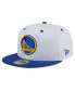 Men's White/Royal Golden State Warriors Throwback 2Tone 59FIFTY Fitted Hat Белый, 7 1/2 - фото #3