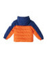 Boys Colorblock Fleece Lined Puffer Coat with Hood