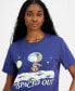 ფოტო #3 პროდუქტის Juniors' Snoopy Spaced Out Graphic T-Shirt