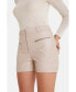 Women's Leather Shorts, Beige