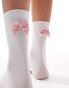 Sister Jane contrast bow socks in white