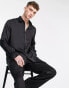 Фото #1 товара ASOS DESIGN relaxed satin shirt with flute sleeve in black