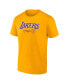 Фото #3 товара Men's LeBron James Gold Los Angeles Lakers Name and Number T-shirt