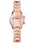 ფოტო #2 პროდუქტის Women's Elise Swiss Tri-Time Rose Gold-Tone Ion-Plated Stainless Steel Bracelet Watch 33mm