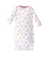 Фото #3 товара Baby Girls Cotton Long-Sleeve Gowns 4pk Llama, 0-6 Months