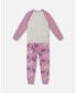 Baby Girls Baby Organic Cotton Two Piece Pajama Set Mauve Printed Unicorns