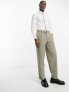 New Look relaxed pleat front trousers in khaki