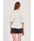 Фото #1 товара Women's Embroidered Blouse with Scalloped Hem