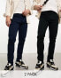 ASOS DESIGN 2 pack skinny chinos in black and navy