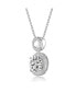 Фото #2 товара Sterling Silver Overlay Champagne Cubic Zirconia Double O Necklace