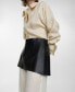 Фото #1 товара Women's Asymmetrical Leather Sash Skirt