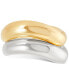 Фото #3 товара 2-Pc. Set Wavy Polished Stack Rings in Sterling Silver & 14k Gold-Plate