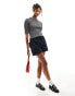 Фото #8 товара YAS half sleeve knitted polo top in medium grey melange - GREY